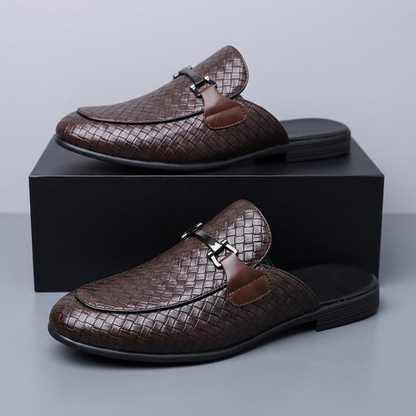 Marchetti Woven Backless Loafers