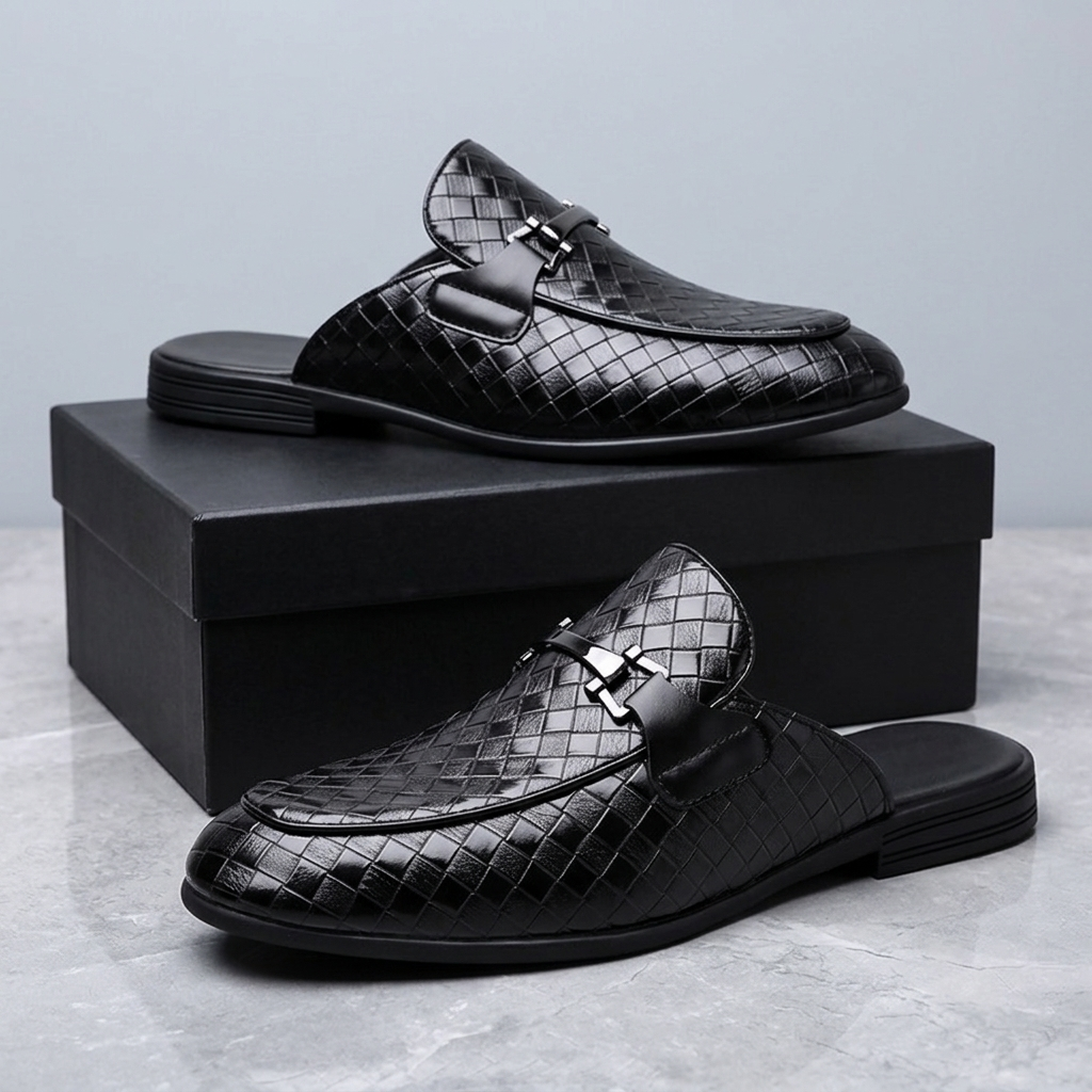 Marchetti Woven Backless Loafers