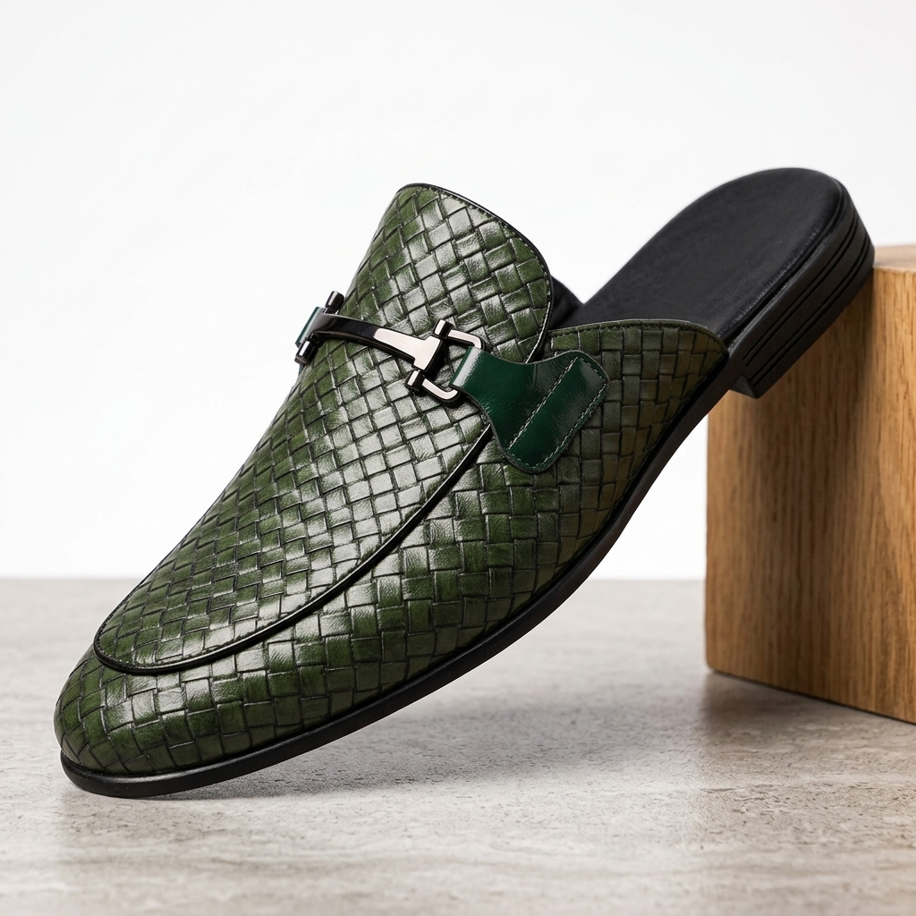 Marchetti Woven Backless Loafers