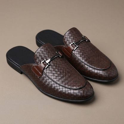 Marchetti Woven Backless Loafers