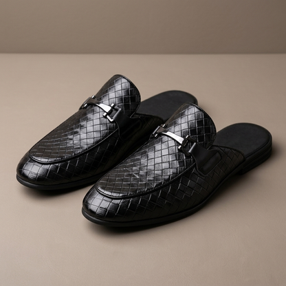 Marchetti Woven Backless Loafers