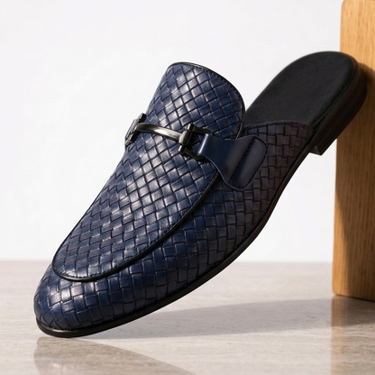 Marchetti Woven Backless Loafers