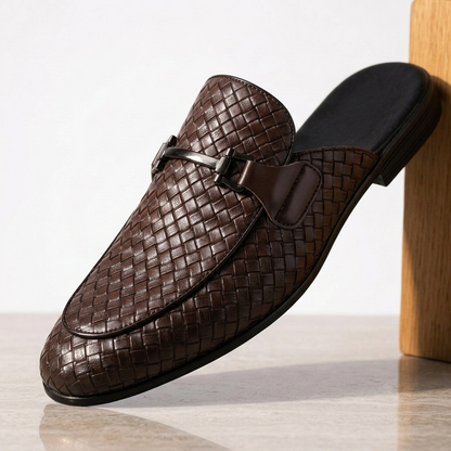 Marchetti Woven Backless Loafers
