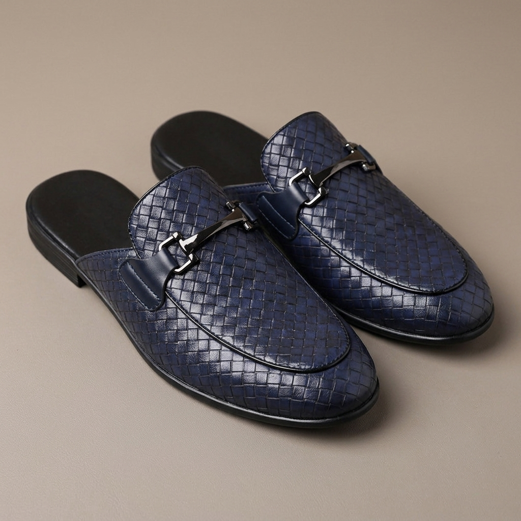 Marchetti Woven Backless Loafers