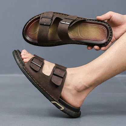 Saddle-Stitch Dual-Buckle Slide