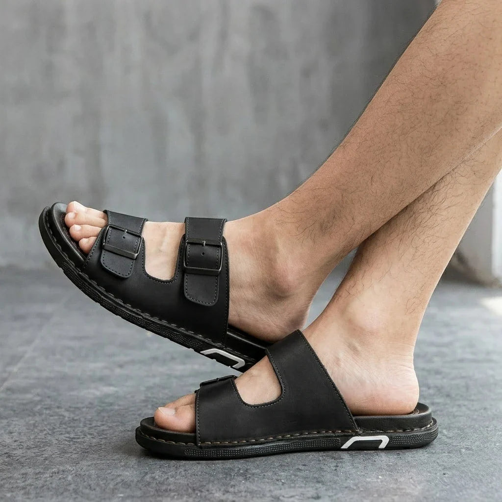 Saddle-Stitch Dual-Buckle Slide