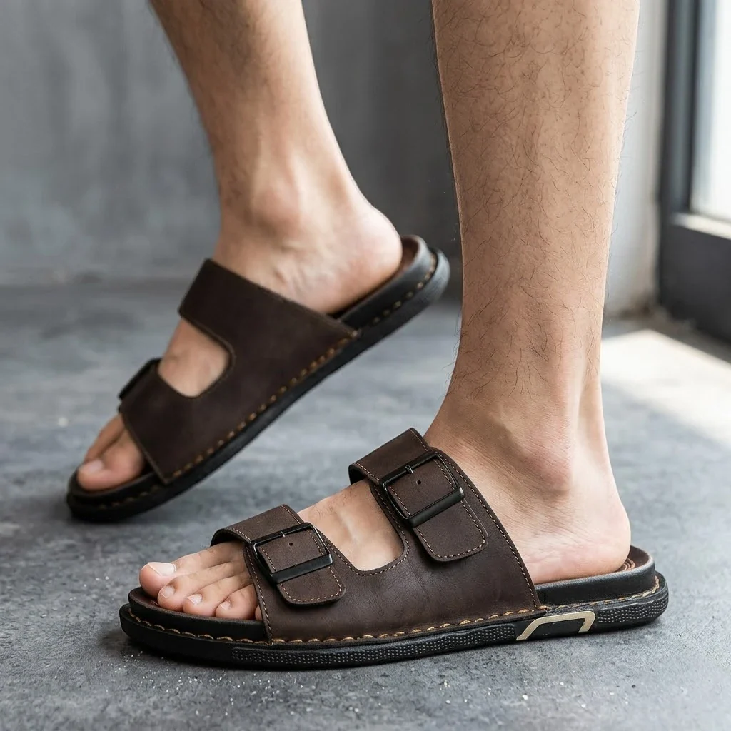 Saddle-Stitch Dual-Buckle Slide