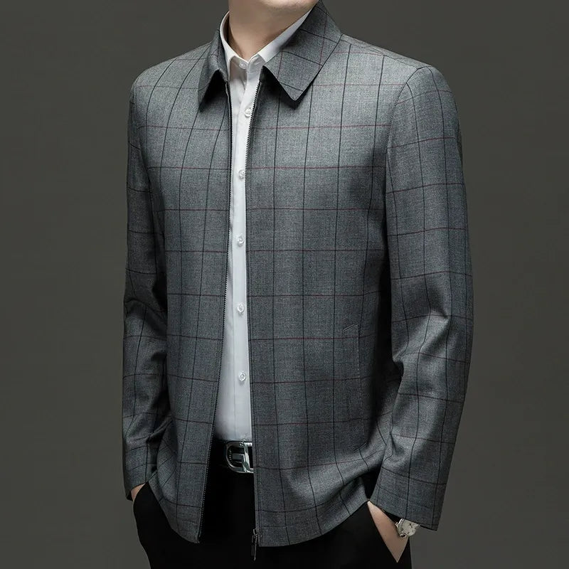 Architectural Check Collar Jacket