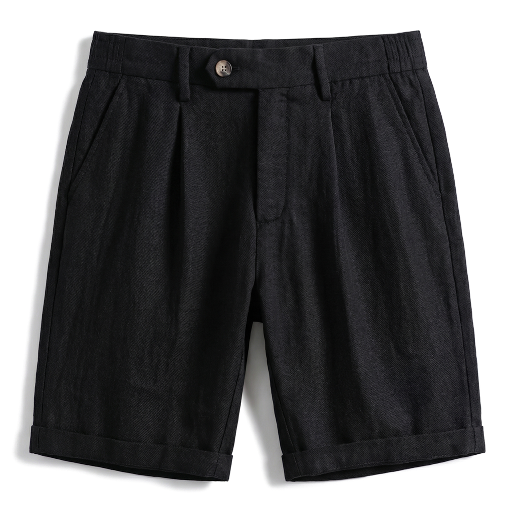 Tourbe Pleated Turn-Up Tailored Shorts