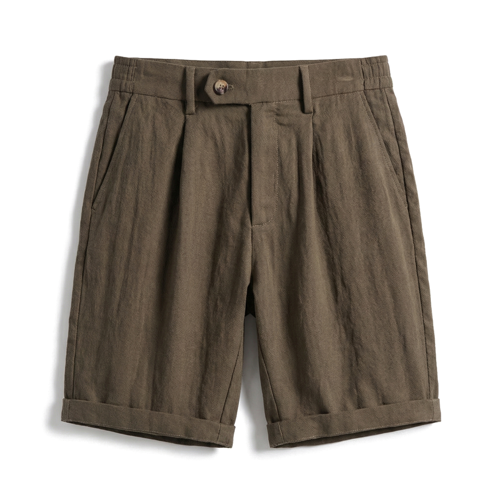 Tourbe Pleated Turn-Up Tailored Shorts