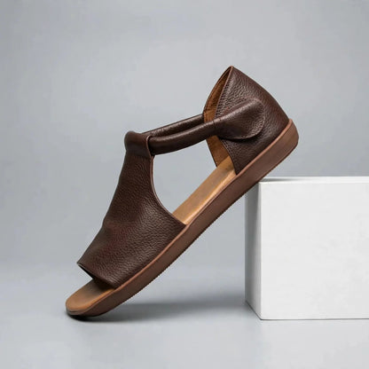 Verlaine T-Strap Leather Sandals