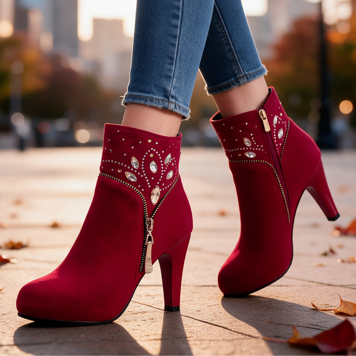Vermillion Crystal Boots