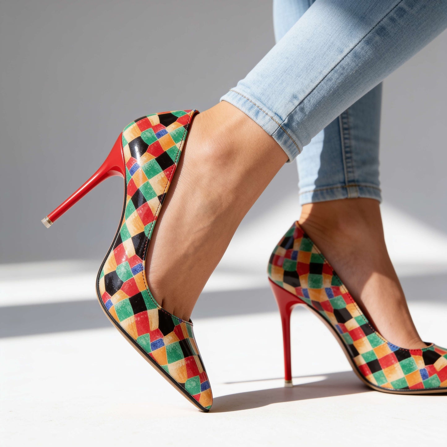 Harlequin Stiletto Heels