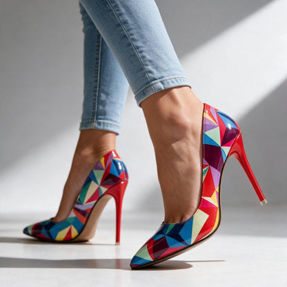 Harlequin Stiletto Heels