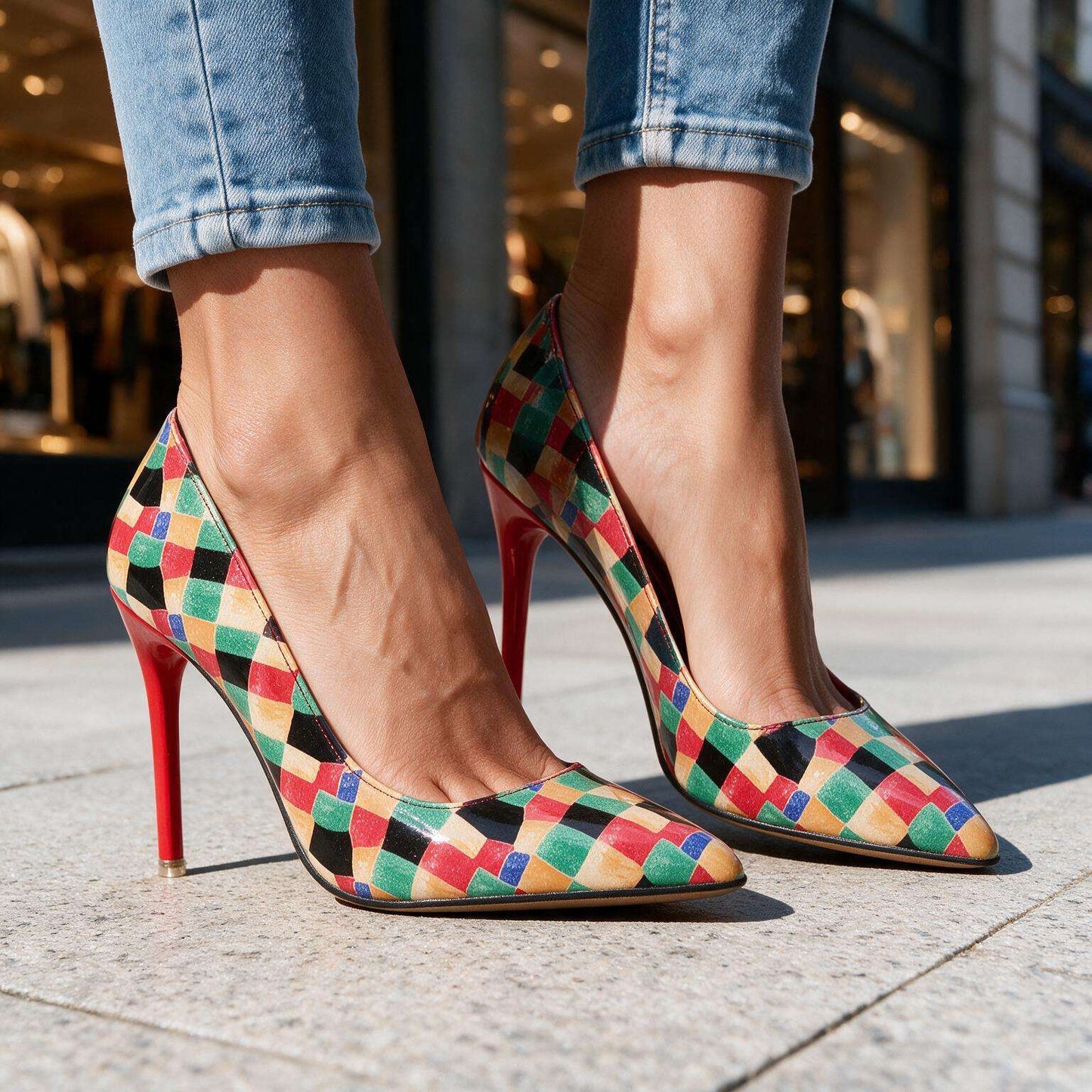 Harlequin Stiletto Heels