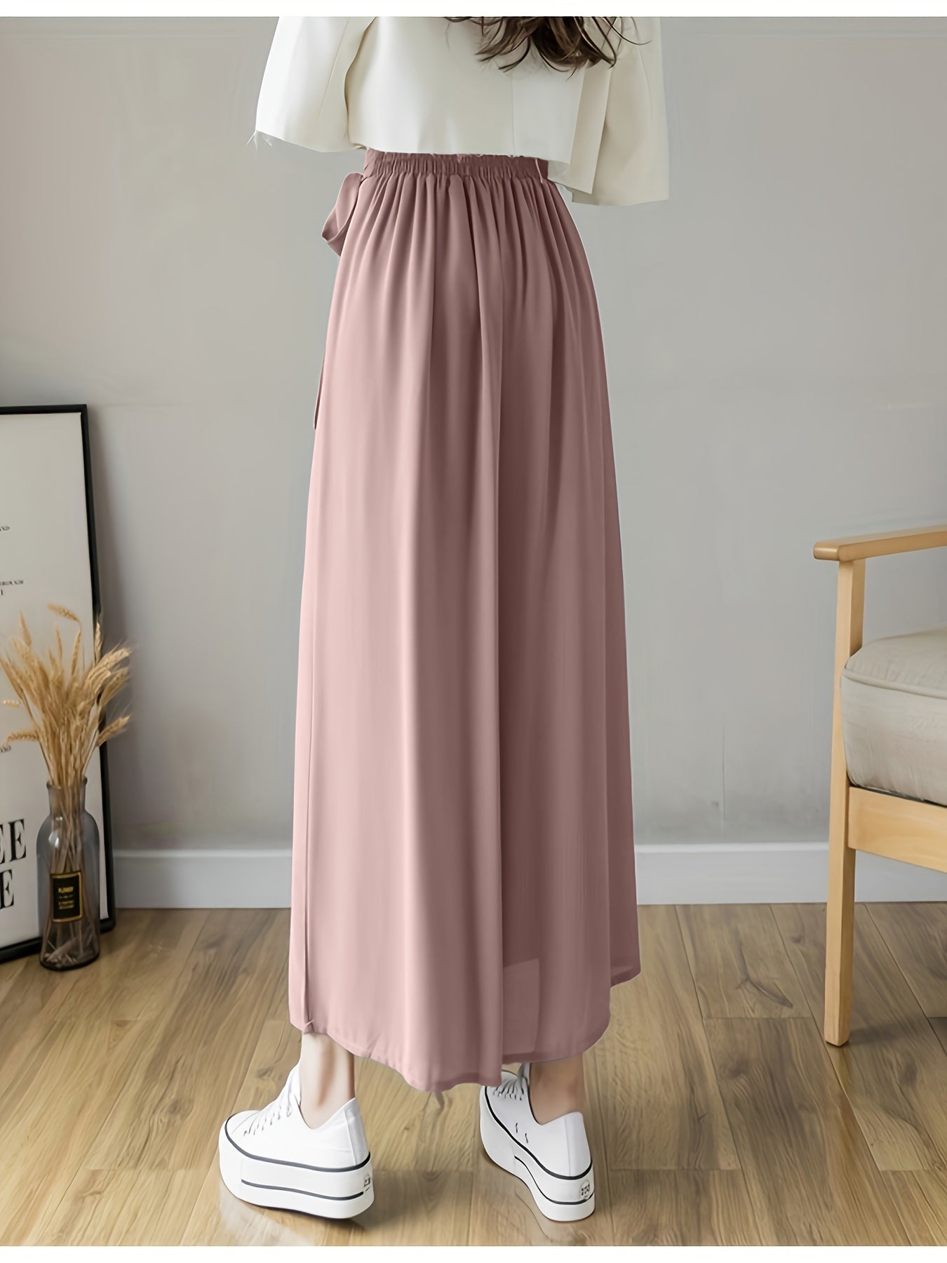 Pleated Wrap Midi Skirt