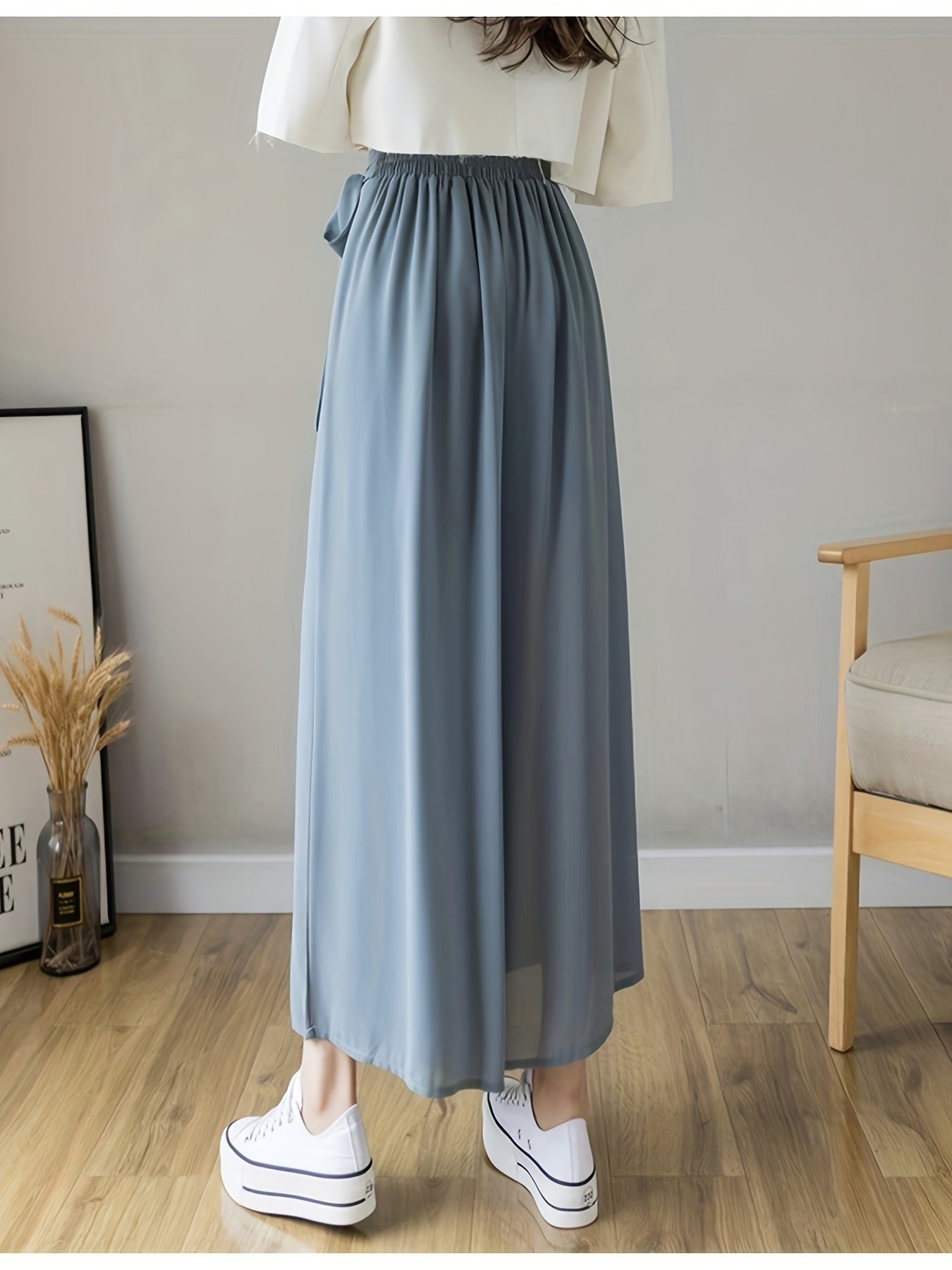 Pleated Wrap Midi Skirt