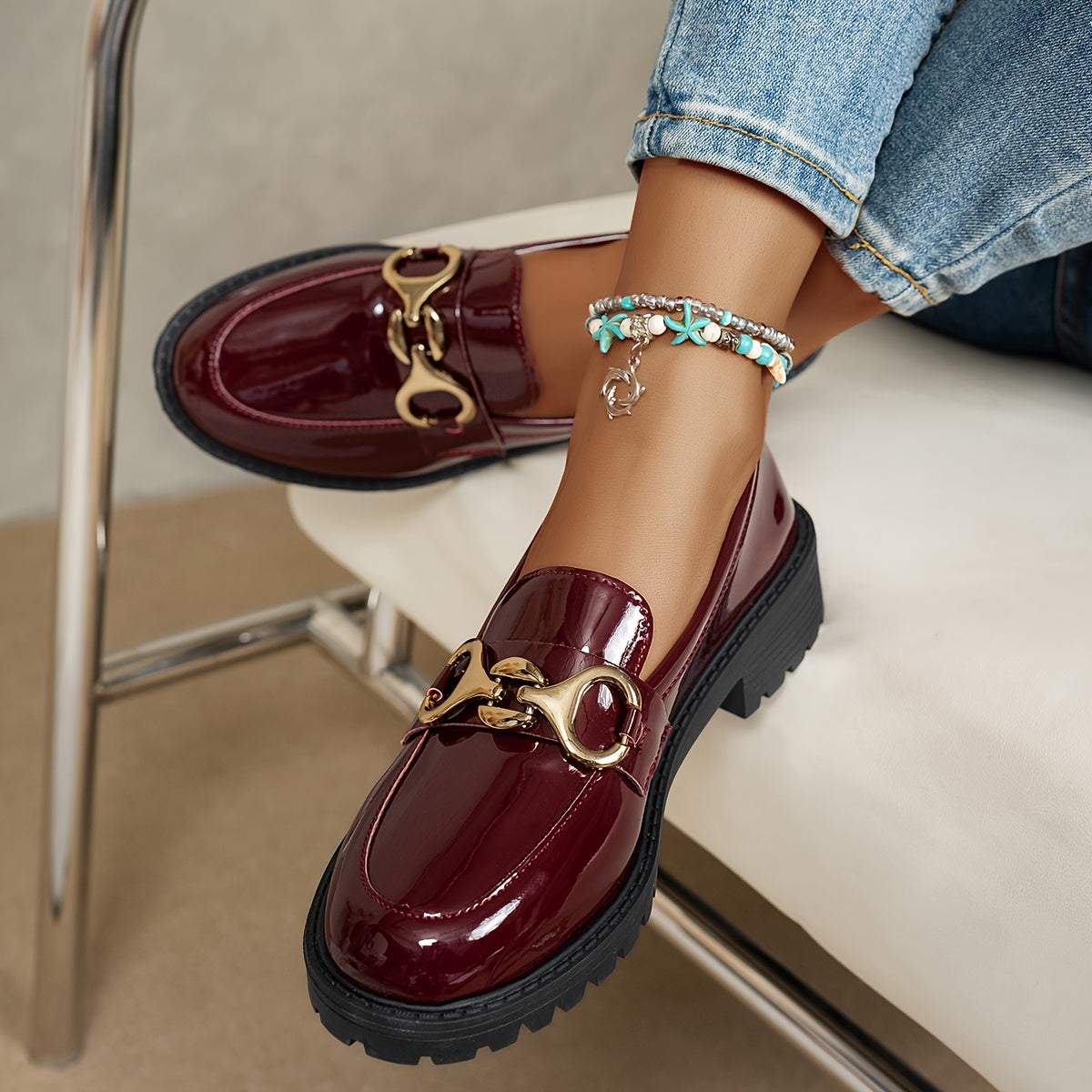 High-Shine Horsebit Chunky Loafer