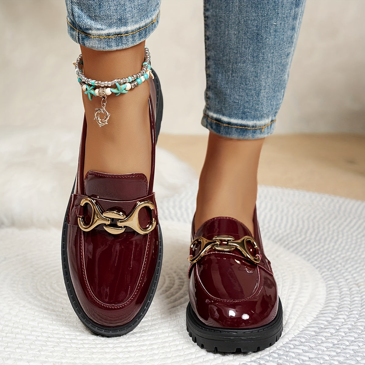 High-Shine Horsebit Chunky Loafer
