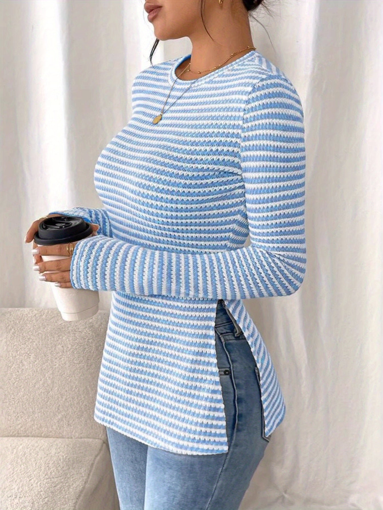 Bellamy Pointelle Stripe Pullover