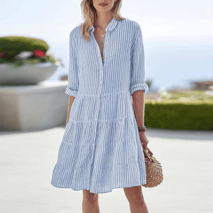 Garden Party Stripe Shirtdress