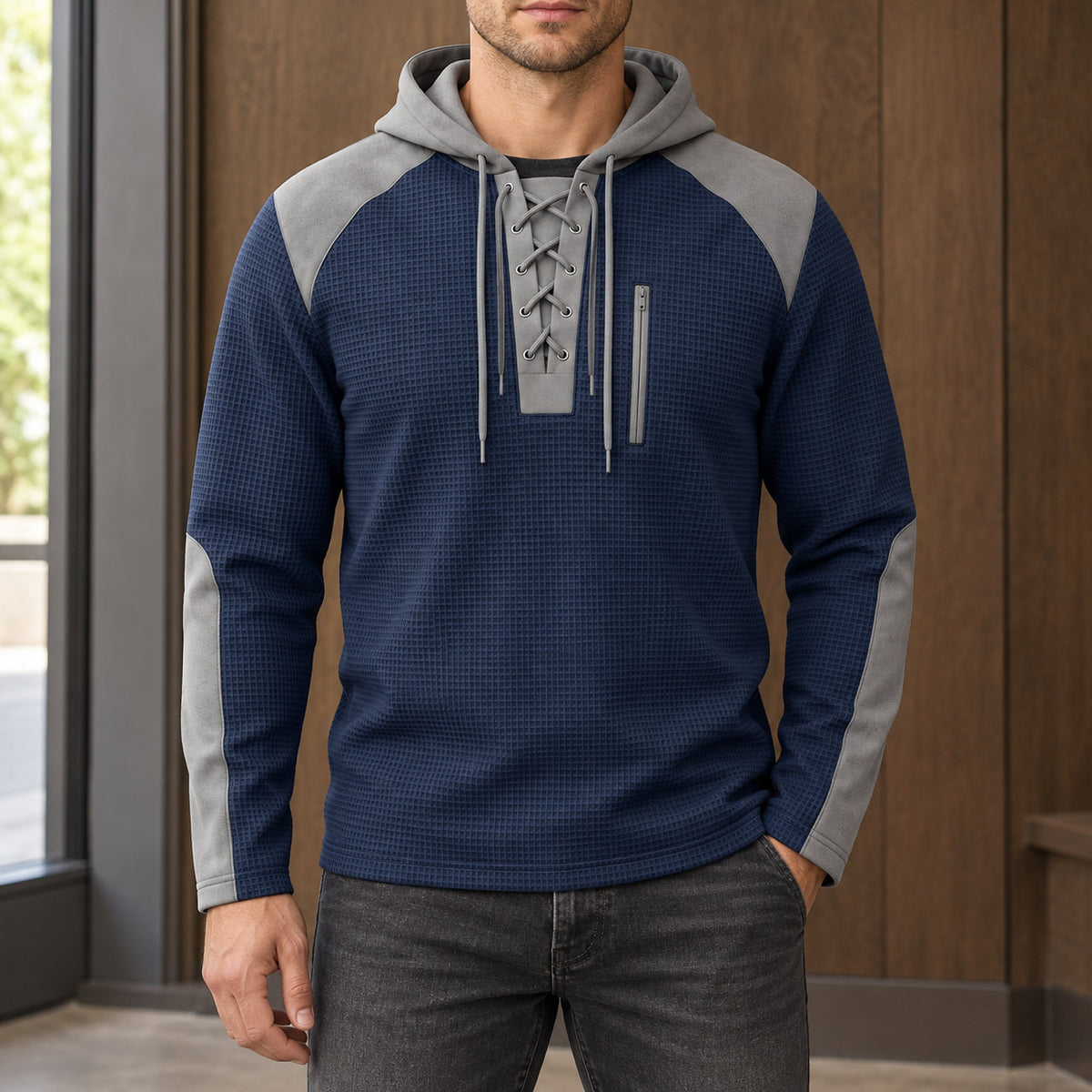 Colter Lace-Up Hoodie