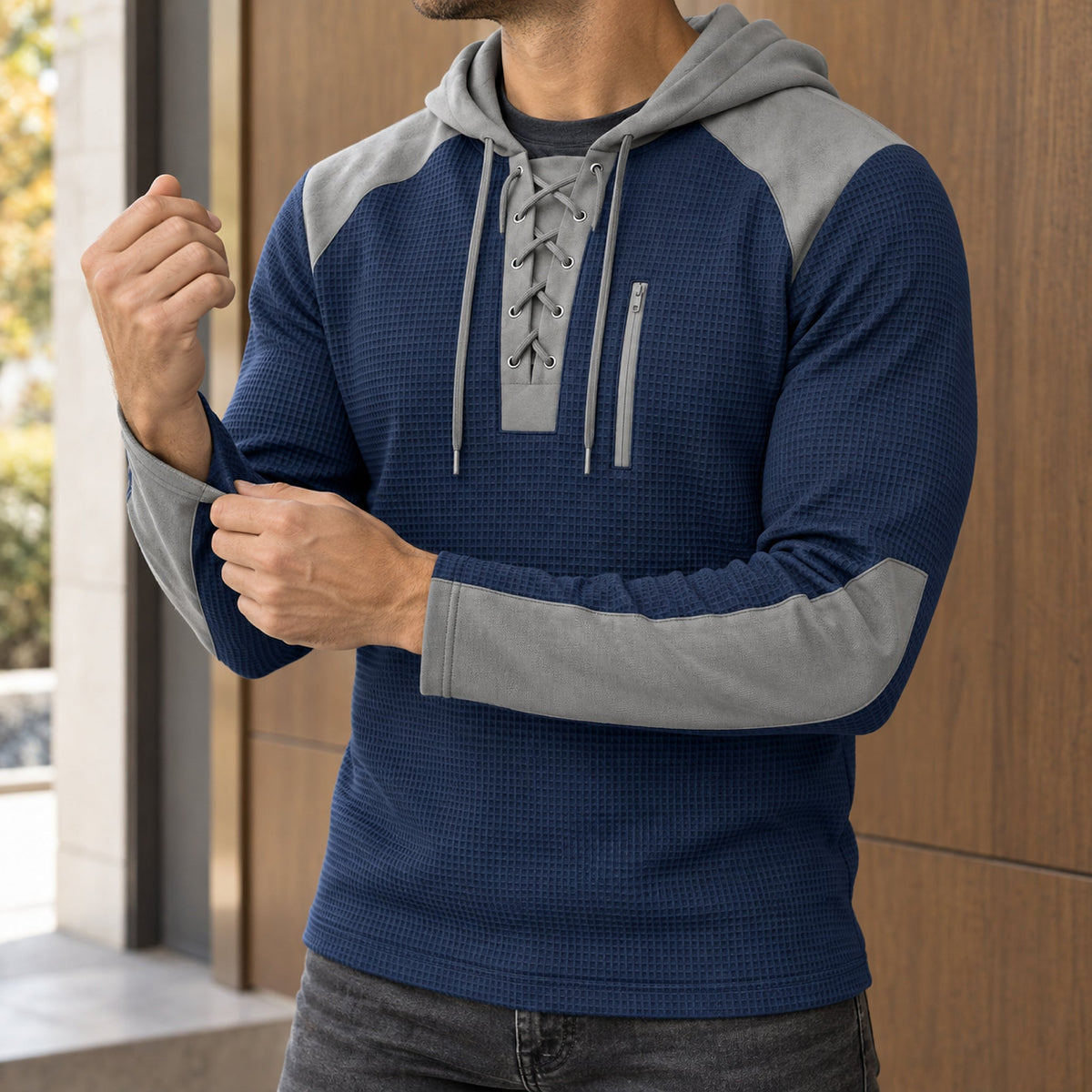Colter Lace-Up Hoodie