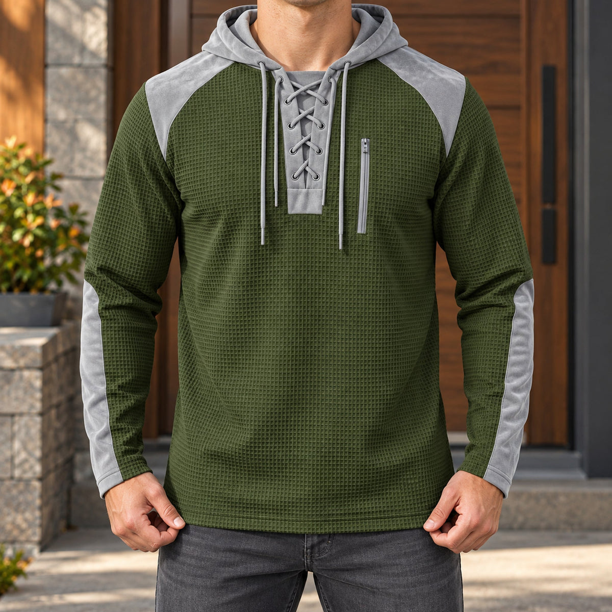 Colter Lace-Up Hoodie