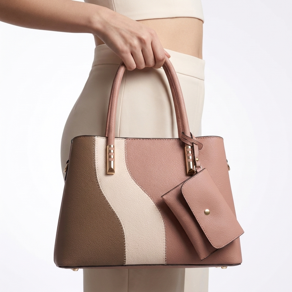 Isabeau Colorblock Tote & Pouch Set