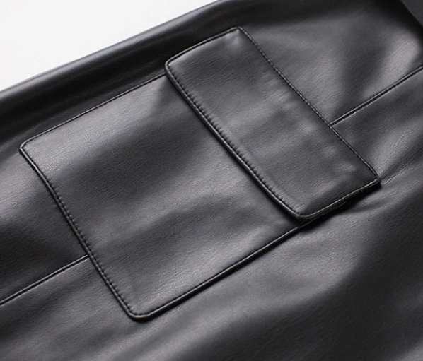 Sienna Buckled Leather Skirt