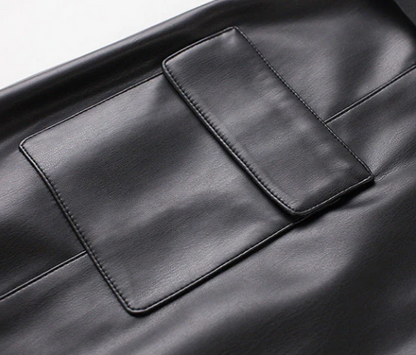 Sienna Buckled Leather Skirt