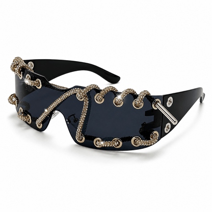 Medusa Crystal-Lace Shield Visor