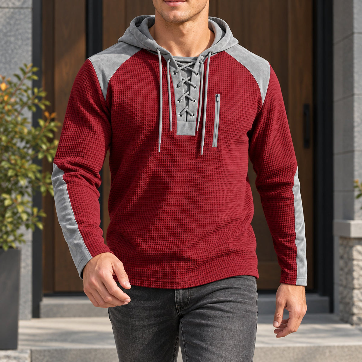 Colter Lace-Up Hoodie