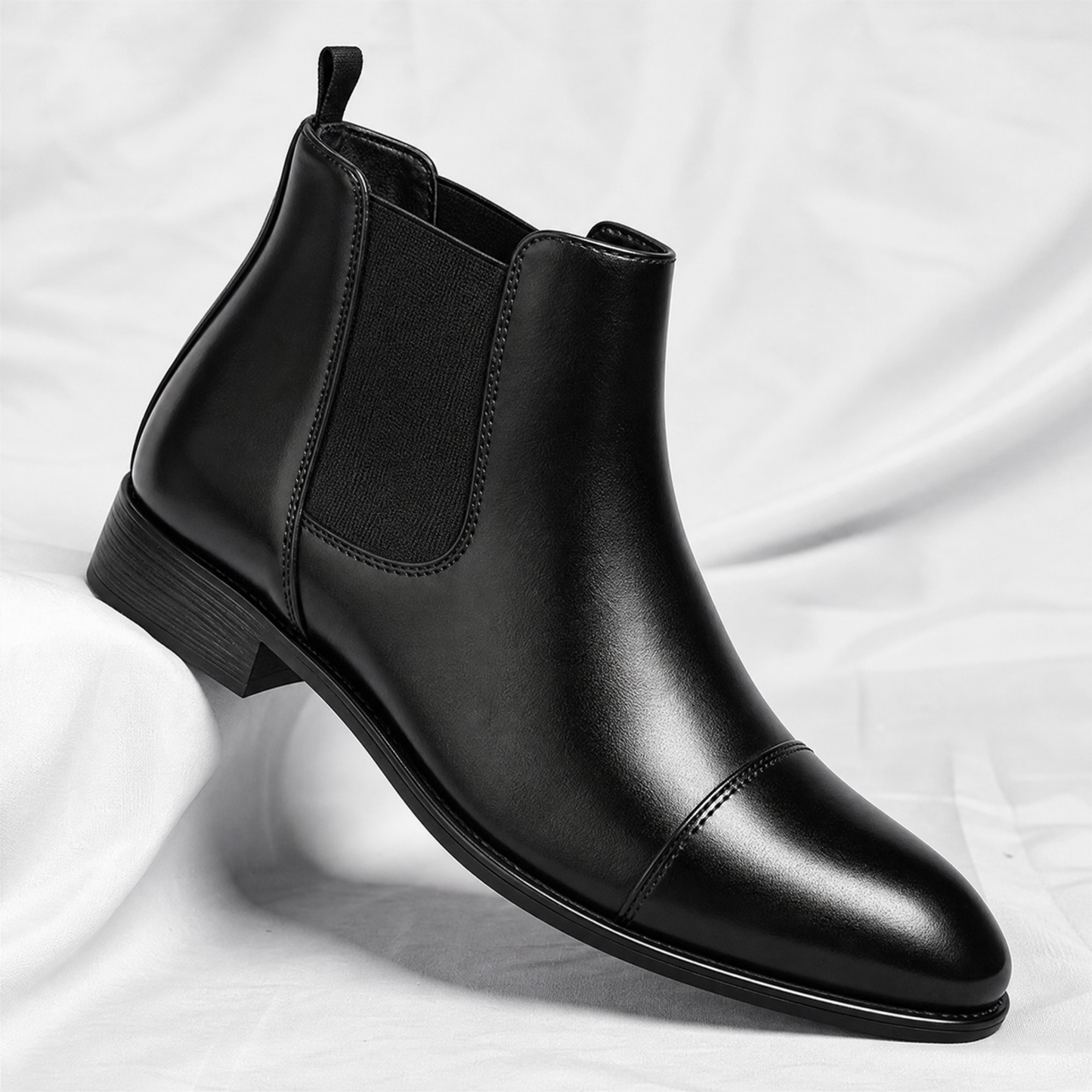 Oxblood Cap-Toe Chelsea Boots