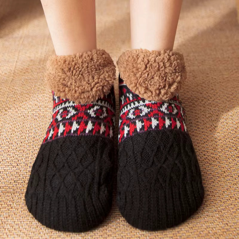 Fair Isle Fleece Slipper Sock