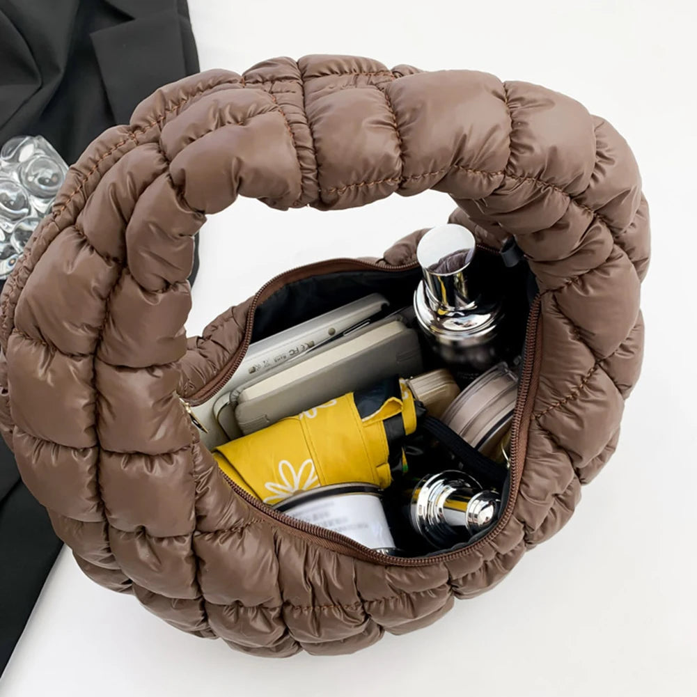 Bordeaux Quilted Crescent Bag