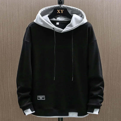 Contrast-Lined Pullover Hoodie