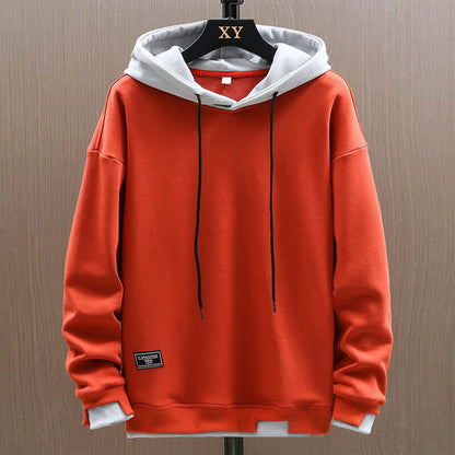 Contrast-Lined Pullover Hoodie