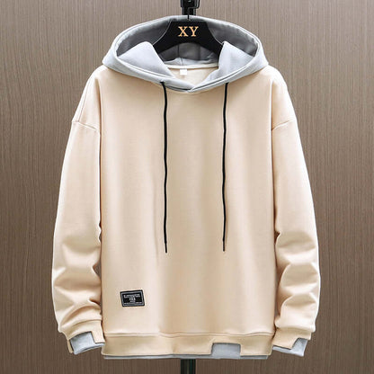 Contrast-Lined Pullover Hoodie