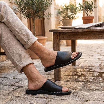 Toscana Single-Strap Genuine Leather Slide