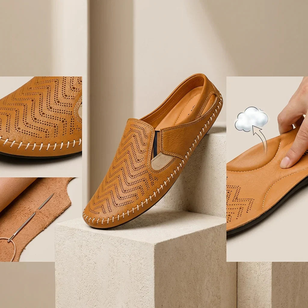 Le Flaneur Navy Cut-Out Loafer