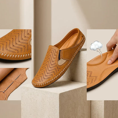 Le Flaneur Navy Cut-Out Loafer