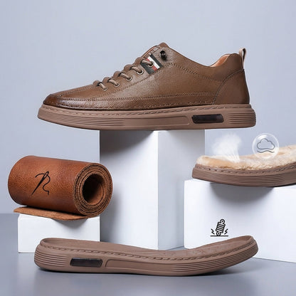 Tumbled Leather Stripe-Tab Sneakers