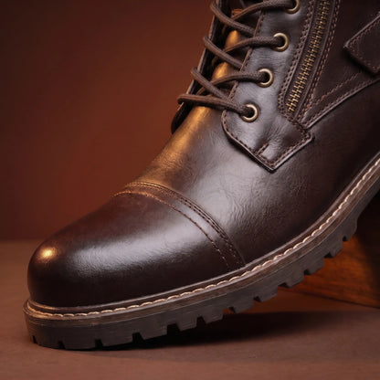Harrington Buckle-Strap Cap-Toe Boots