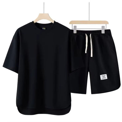 Tonal Noir Oversized Tee & Short Set
