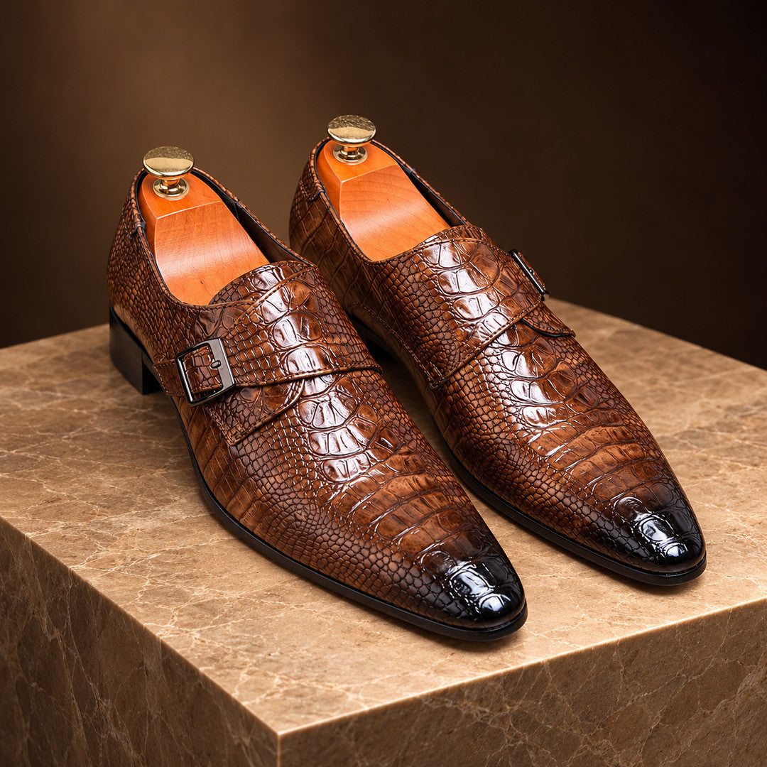 Vespro Croc Monk Strap