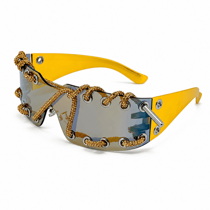 Medusa Crystal-Lace Shield Visor