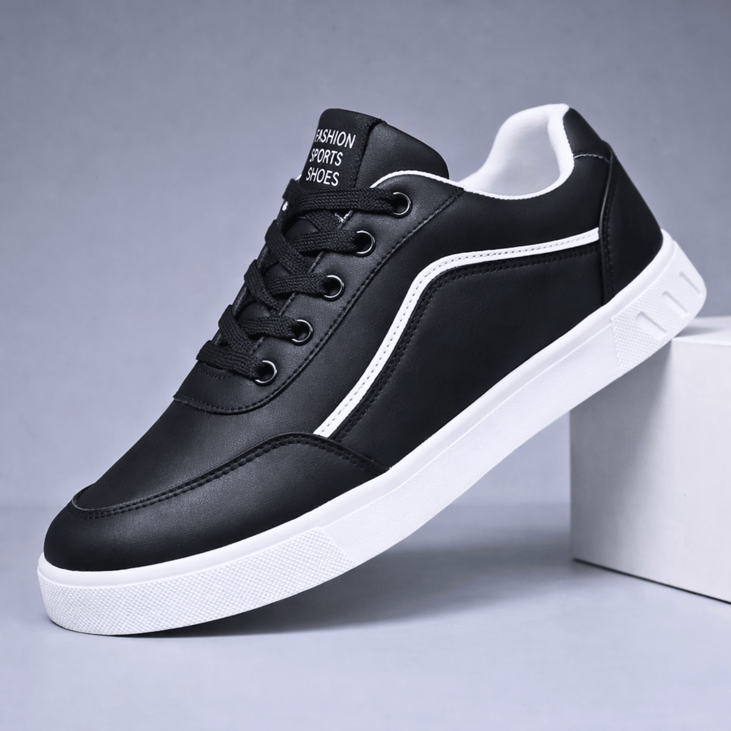 Estival Noir Leather Skate Low