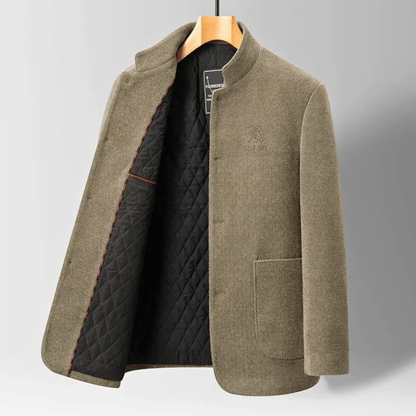 Diamond-Quilted Wool Topcoat