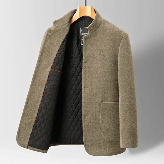 Diamond-Quilted Wool Topcoat